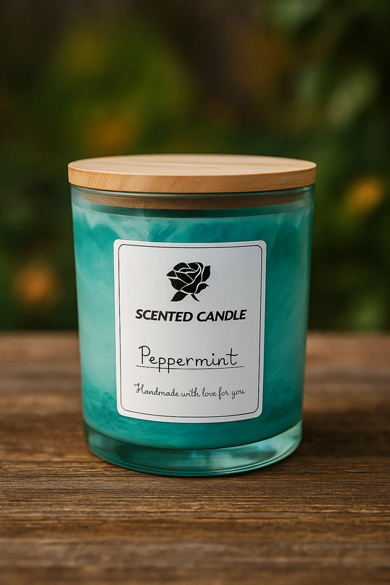 Peppermint Essential Oil Soy Wax Candle – 10 oz