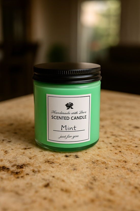 Mint Essential Oil Soy Wax Candle – 8 oz