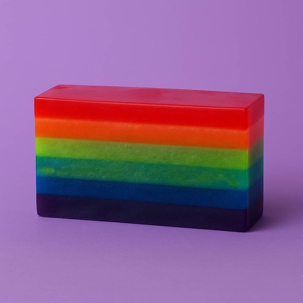 rainbow sherbet glycerin soap bar