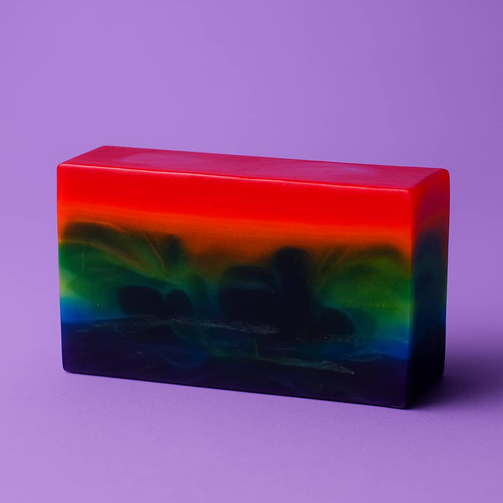 rainbow sherbet glycerin soap bar